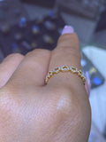 14K Gold Diamond Heart Link Band
