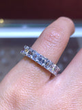 14K Gold Diamond Emerald U-Prong Eternity Band