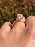 14K Gold 3.00 Carat Oval Lab Grown Diamond Solitaire Engagement Ring