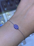 14K Gold Evil Eye Diamond Pavé Bracelet