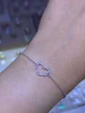 14K Gold Single Heart Diamond Bracelet