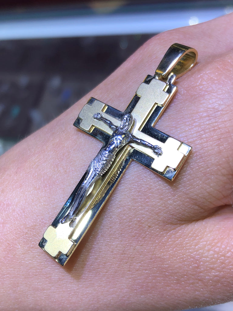 Gold crucifix pendant 14k deals