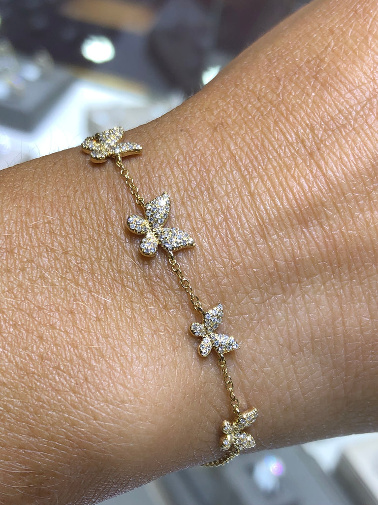 Double Crystal Butterfly Bracelet (Silver) – Love Stylize