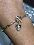 14K Gold Jaguar Diamond Bracelet
