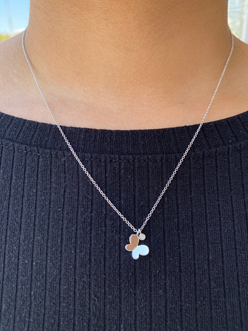 14K Gold Butterfly Necklace