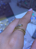 14K Gold Snake Wrapped Diamond Band