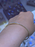 14k Gold Bubble 5-Round Diamond Bangle