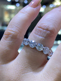 14K Basket Set Round Diamond Eternity Band