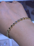 14K Gold Heart Circle Bracelet