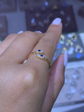 14k Gold Wrapped Evil Eye Diamond Ring