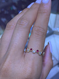 14K Gold Custom Birthstone Diamond Ring