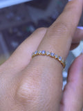 14K Gold Alternate Art Deco Diamond Band
