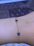 14k Gold Two-Tone Butterfly Bracelet
