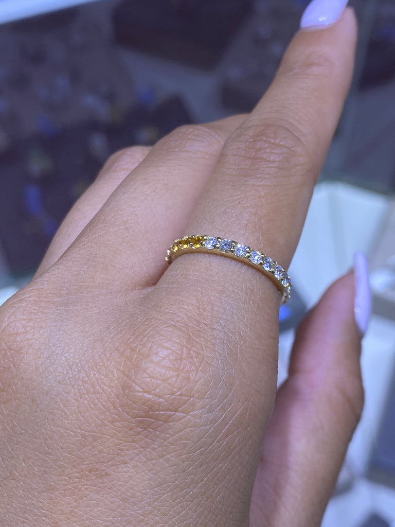 Diamond and sales citrine eternity band
