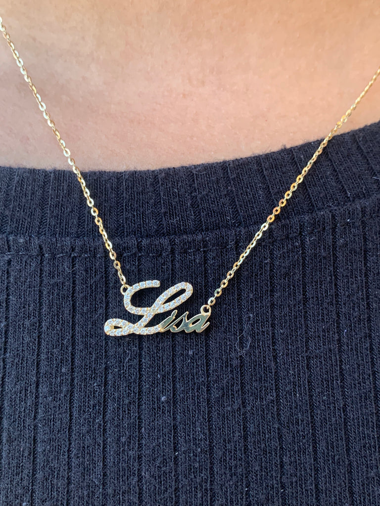 Diamond cursive name necklace Outlet