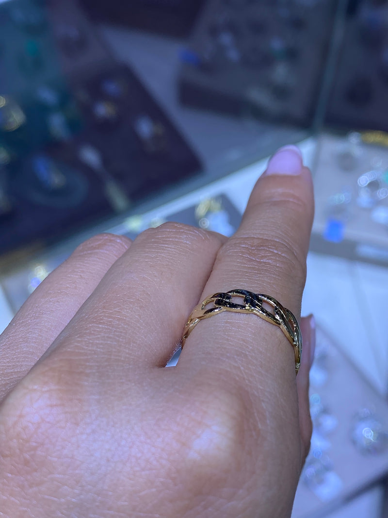 14K Gold Flat Cuban Band