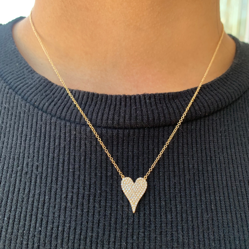 14K Gold Heart Diamond Necklace