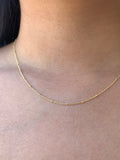 14K Gold Small Diamond Cut Ball Station Necklace