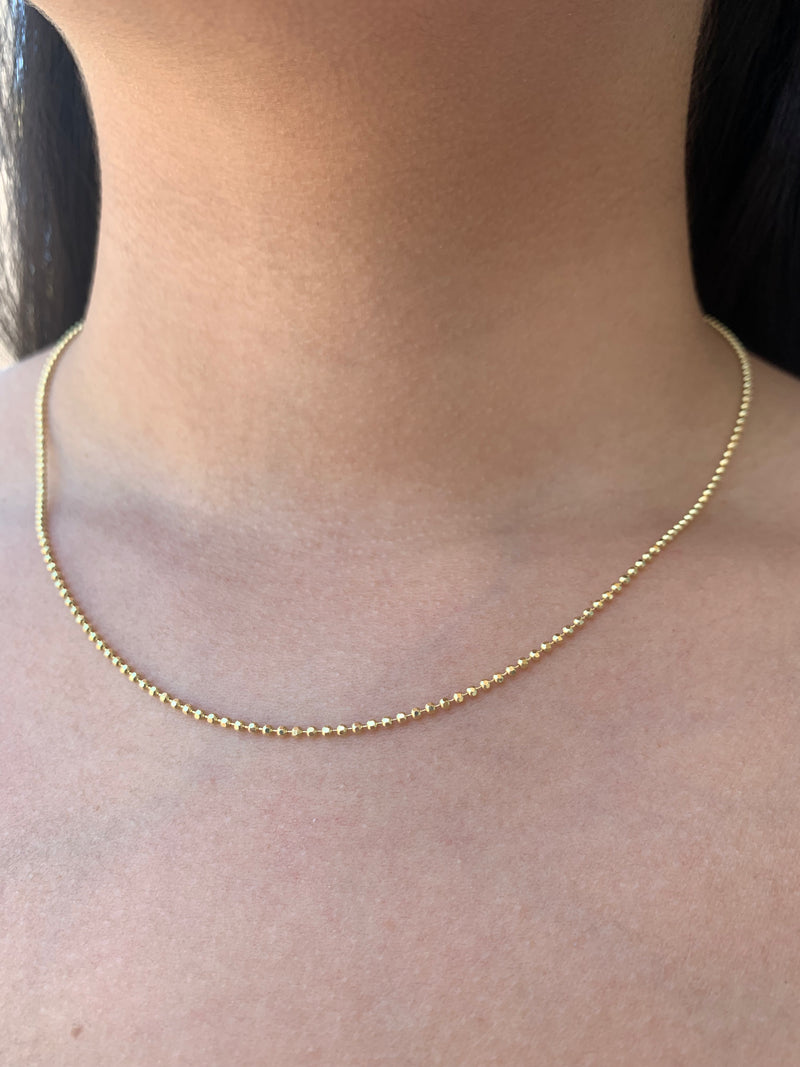 14K Gold Ball Chain Necklace