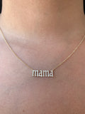14k Gold Old English Mama Diamond Pendant