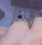 14k Gold Oval Sapphire Band