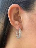 14K Gold Diamond Baguette Halo Earrings