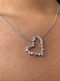 18K Gold Heart Diamond Multi Shape Pendant
