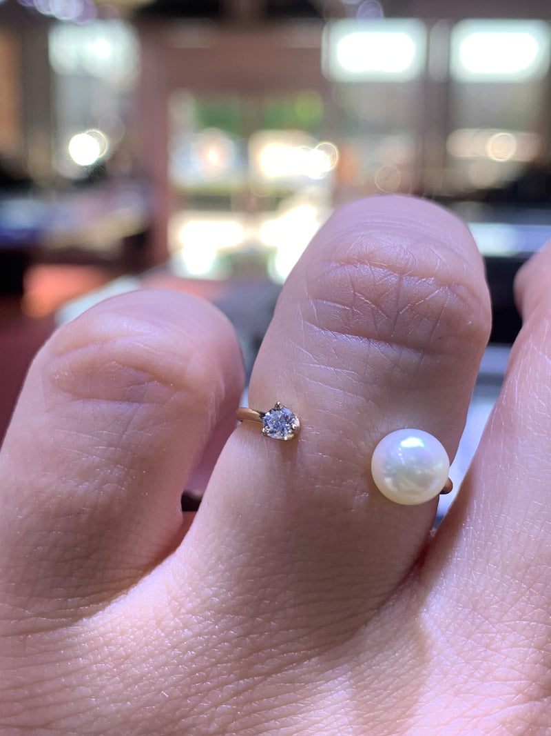 14k Gold Open Pearl Band