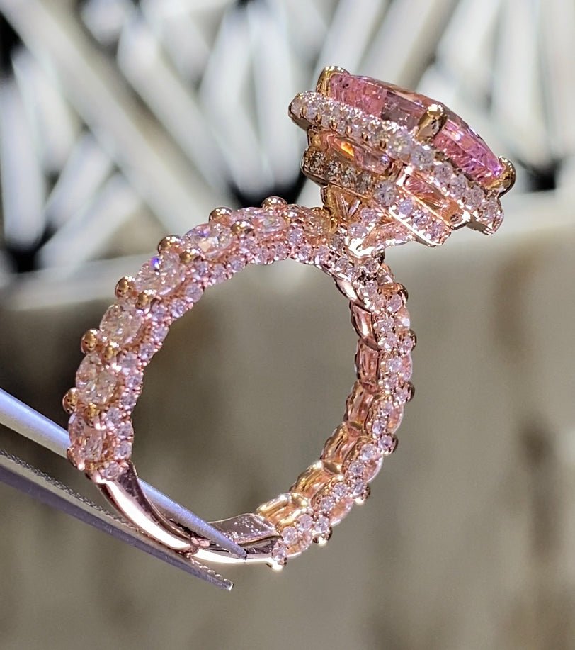 Customised Natural Fancy Pink Diamond Ring in 18K Rose Gold