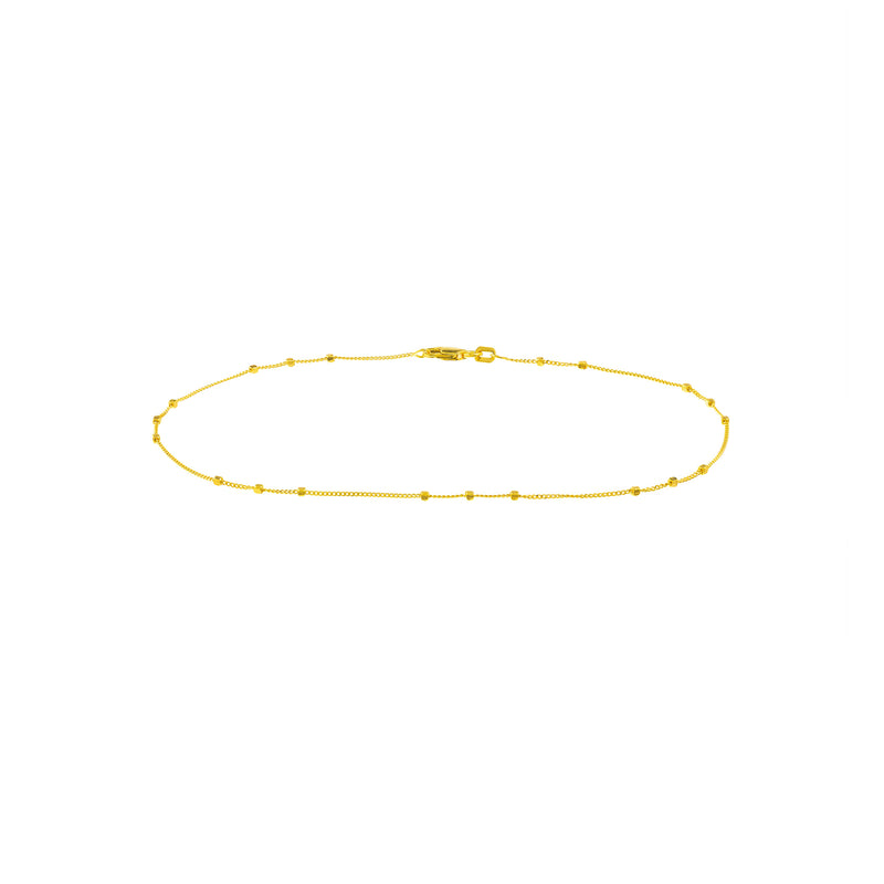 14K Yellow Gold Simple Anklet