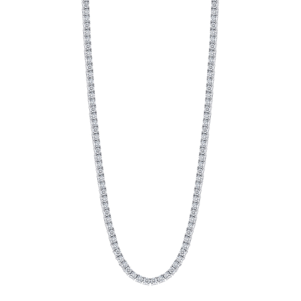 0.15 Carat Diamond V Shape Necklace 16 14K White Gold