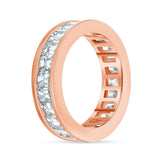 14K Gold Channel Setting Diamond Emerald Eternity Band