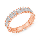 14K Gold Diamond Baguette Band