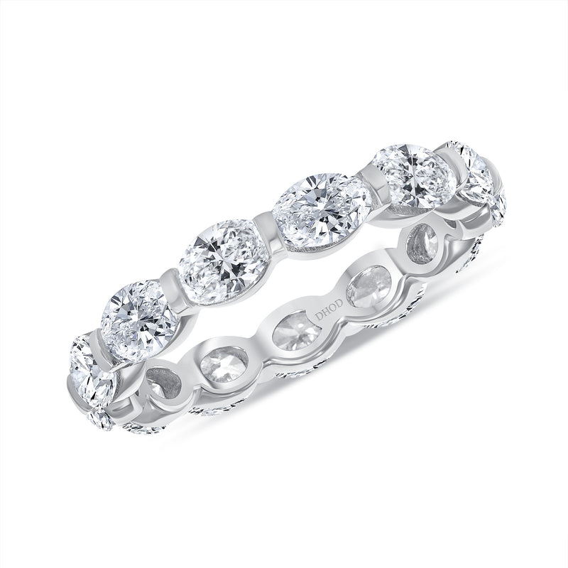 14K Gold Oval Diamond Eternity Band