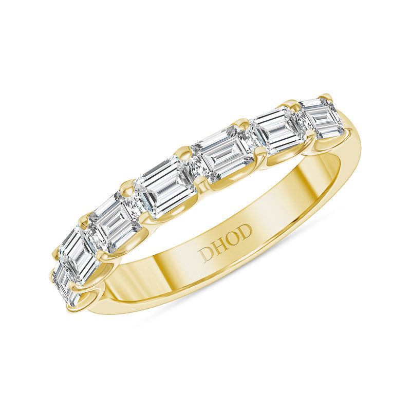 14K Gold East West Halfway Diamond Band