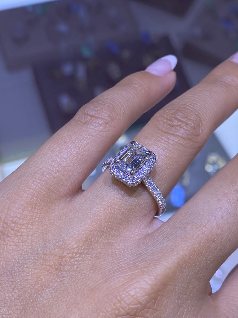 14k Emerald Cut Delicate Diamond Engagement Ring | Local Eclectic – local  eclectic