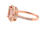 Cushion Cut Morganite Engagement Ring