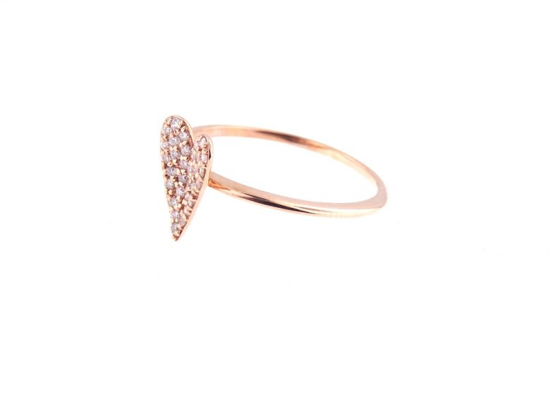 14K Gold Diamond Heart Ring