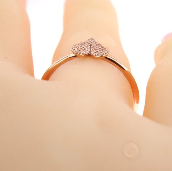 14K Gold Diamond Heart Ring
