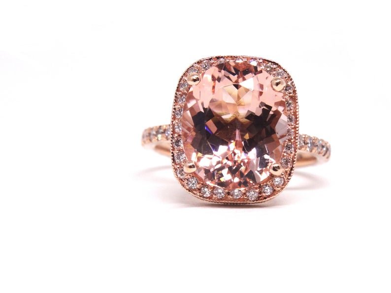 Oval Cut Morganite Engagement Ring