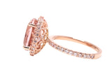 6 Carat Oval Shape Morganite Engagement Ring