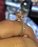 Gold Diamond Under Halo Oval Ring