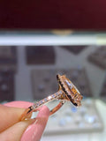 3 Carats Pear Morganite Engagement Ring