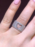 Gold Heart Diamond Pave Ring