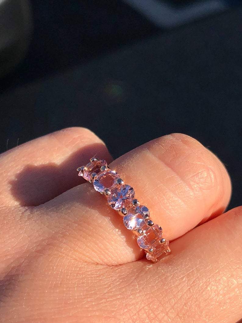 Gold Oval Shape Morganite Band