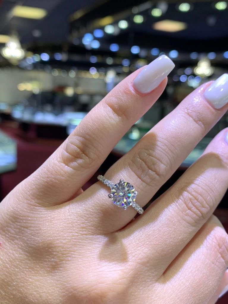 Round Diamond Halo Engagement Ring, .90 Carat Center, 14K White Gold |  Diamond Stores Long Island - Fortunoff Jewelry – Fortunoff Fine Jewelry