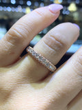 14K Gold 3D Diamond 3/4 Eternity 3.5MM Band