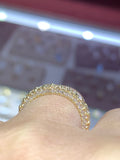 14K Gold 3D Diamond 3/4 Eternity 3.5MM Band