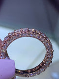 14K Gold 3D Diamond 3/4 Eternity 3.5MM Band
