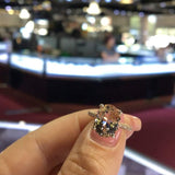 14K Gold Diamond Under Halo with 4 Carat Oval Morganite Engagement Ring